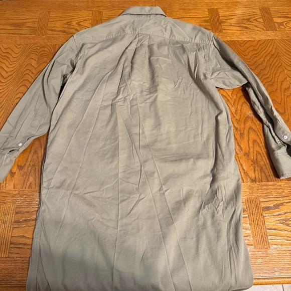 Buck Mason Midi Twill Shirt Dress in Olive Green Sz XS Long Sleeve Relaxed Fit - Picture 14 of 15
